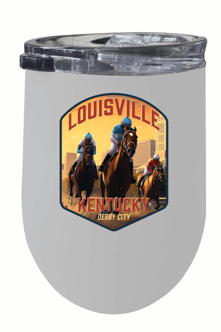 Louisville Kentucky Derby City Design Souvenir 12 oz Insulated Wine Stainless Steel Tumbler Image 1