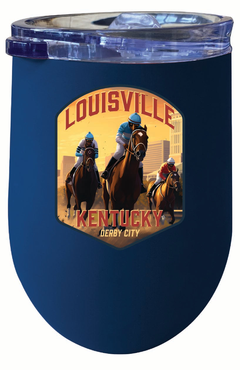 Louisville Kentucky Derby City Design Souvenir 12 oz Insulated Wine Stainless Steel Tumbler Image 4