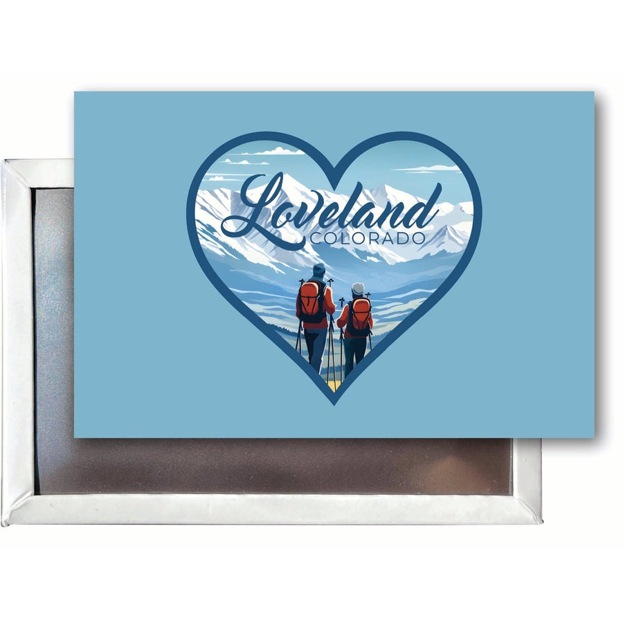 Loveland Colorado Ski Love Design Souvenir Refrigerator Magnet 2.5"X3.5" Image 1