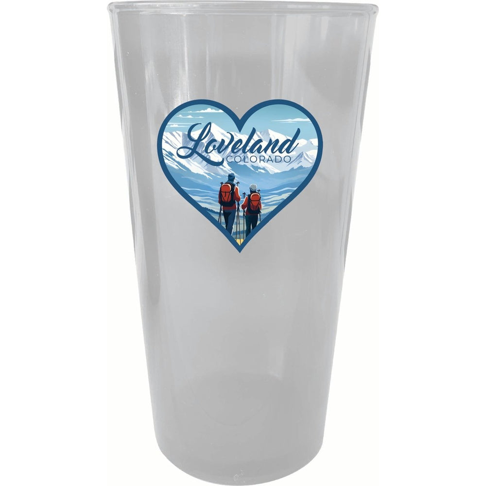 Loveland Colorado Ski Love Design Souvenir Plastic 16 oz pint Image 2