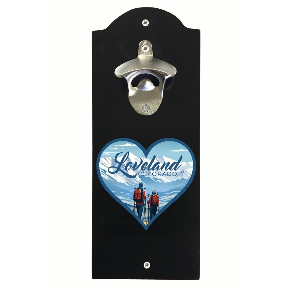 Loveland Colorado Ski Love Design Souvenir Wall mounted bottle opener Image 2