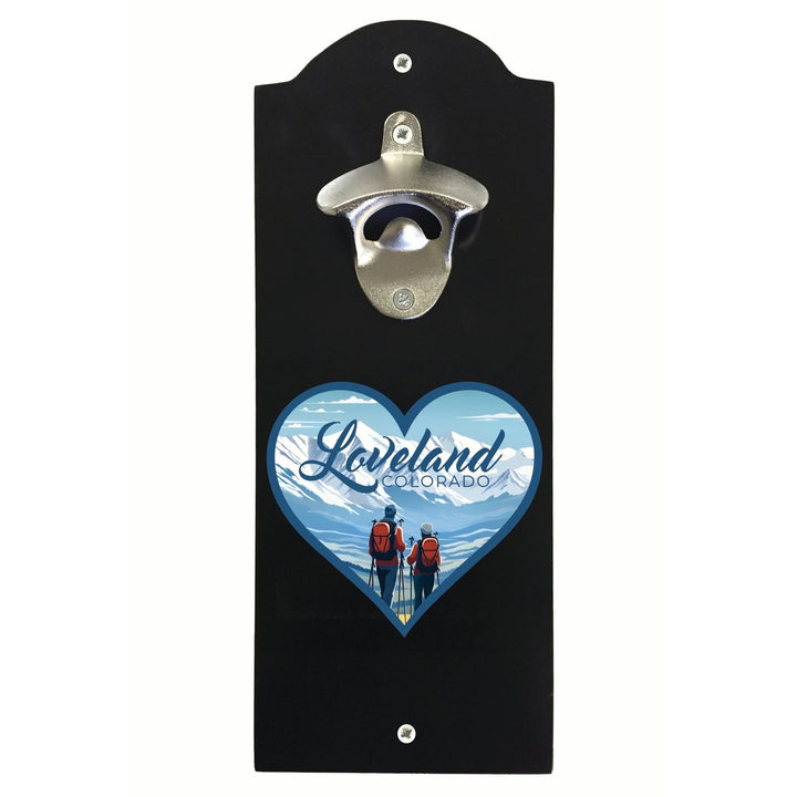 Loveland Colorado Ski Love Design Souvenir Wall mounted bottle opener Image 1