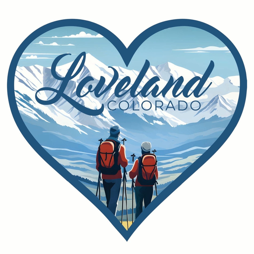 Loveland Colorado Ski Love Design Souvenir Vinyl Decal Sticker Image 1