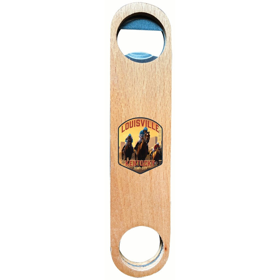 Louisville Kentucky Derby City Design Souvenir Wooden Bottle Opener Image 1