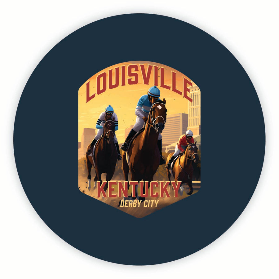 Louisville Kentucky Derby City Design Souvenir Round Fridge Magnet Image 1