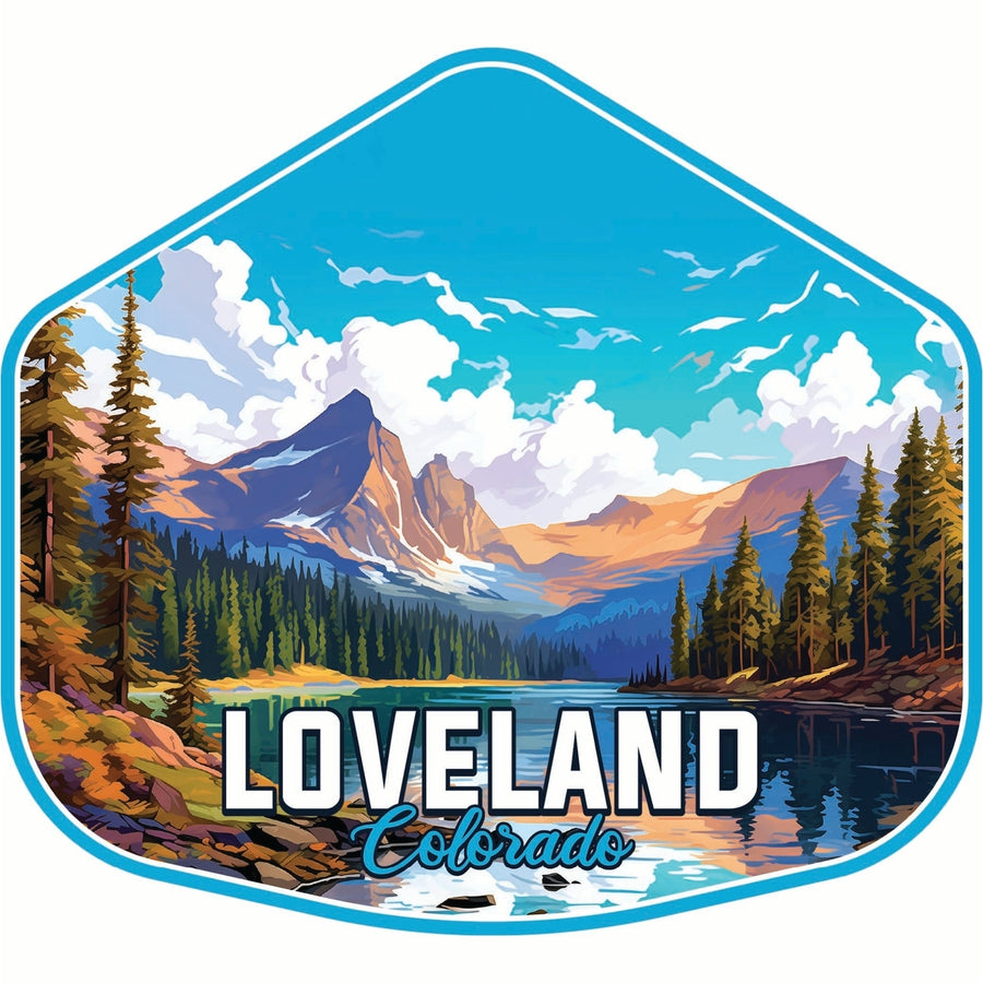 Loveland Colorado Mountain Landscape Design Souvenir Die Cut Flat Magnet Image 1