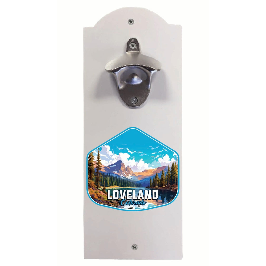 Loveland Colorado Mountain Landscape Design Souvenir Wall mounted bottle opener Image 1