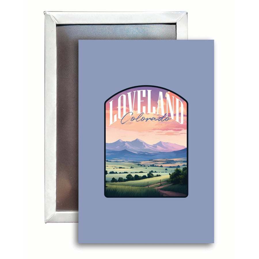 Loveland Colorado Pastel Landscape Design Souvenir 2x3-Inch Fridge Magnet Image 1