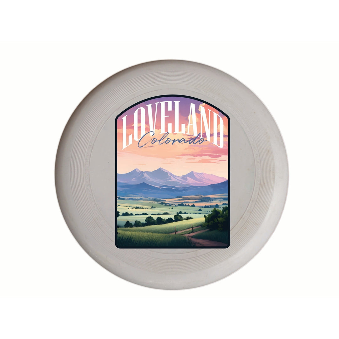 Loveland Colorado Pastel Landscape Design Souvenir Frisbee Flying Disc Image 1