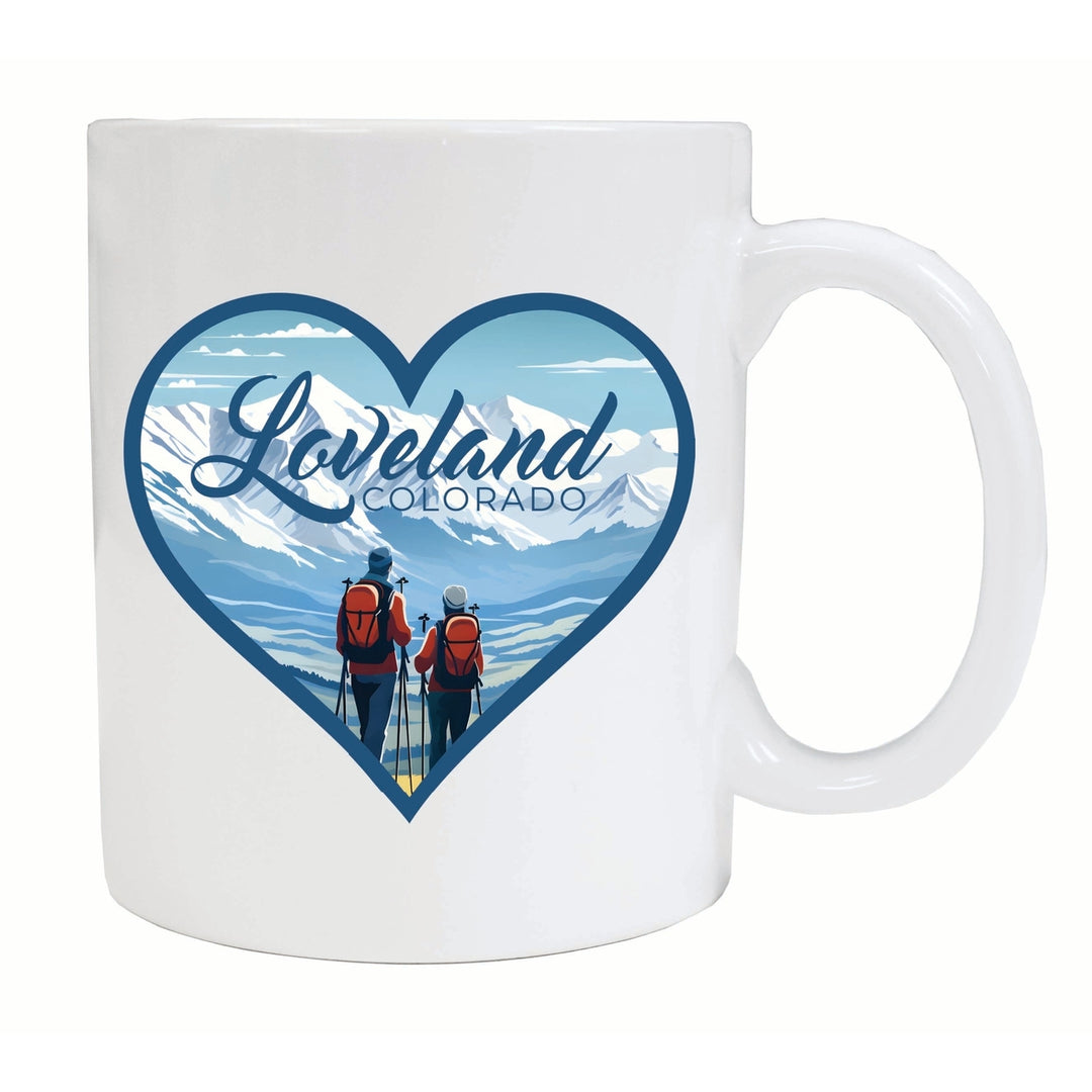 Loveland Colorado Ski Love Design Souvenir 12 oz Ceramic Coffee Mug Image 1