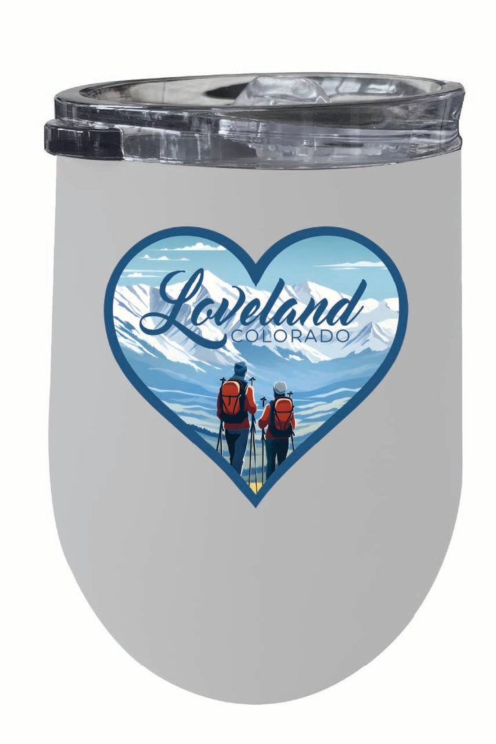 Loveland Colorado Ski Love Design Souvenir 12 oz Insulated Wine Stainless Steel Tumbler Image 1