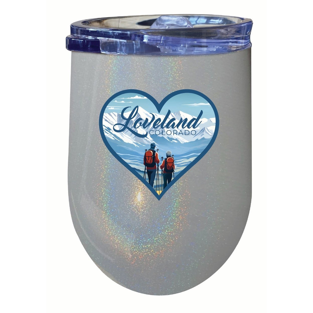 Loveland Colorado Ski Love Design Souvenir 12 oz Insulated Wine Stainless Steel Tumbler Image 1