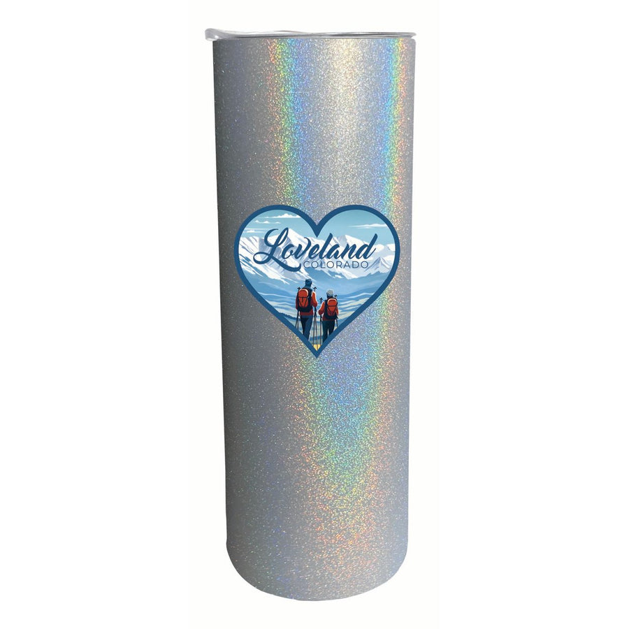 Loveland Colorado Ski Love Design Souvenir 20 oz Insulated Stainless Steel Skinny Tumbler Image 1