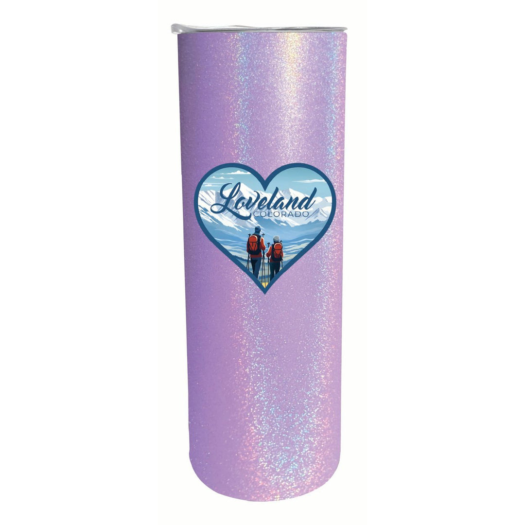 Loveland Colorado Ski Love Design Souvenir 20 oz Insulated Stainless Steel Skinny Tumbler Image 2