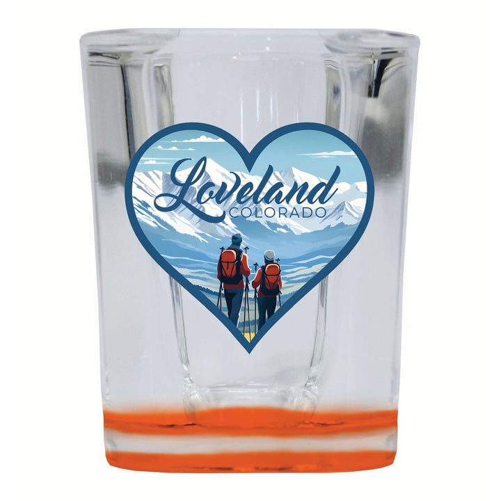 Loveland Colorado Ski Love Design Souvenir 2 Ounce Shot Glass Square Image 4