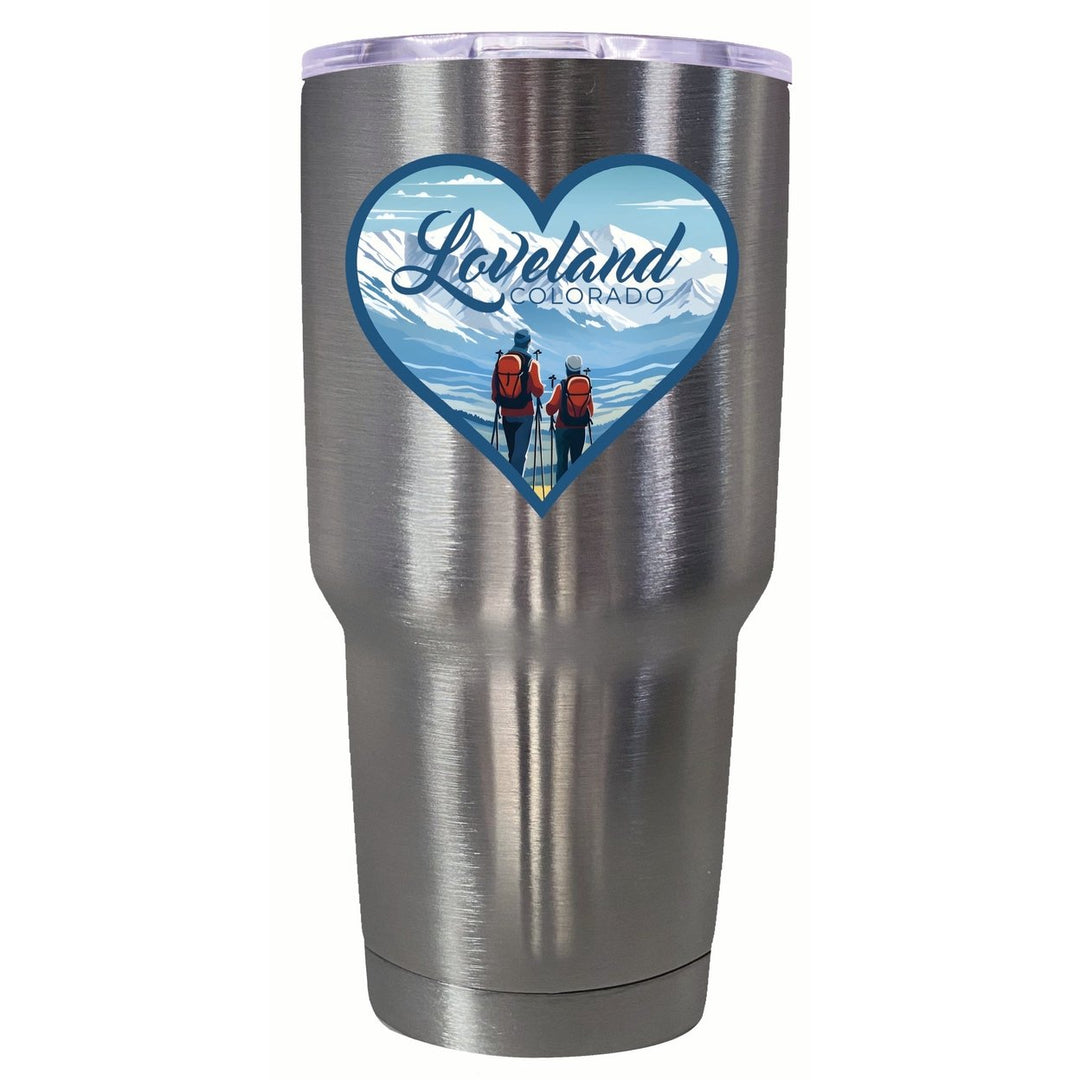 Loveland Colorado Ski Love Design Souvenir 24 oz Insulated Stainless Steel Tumbler Image 3