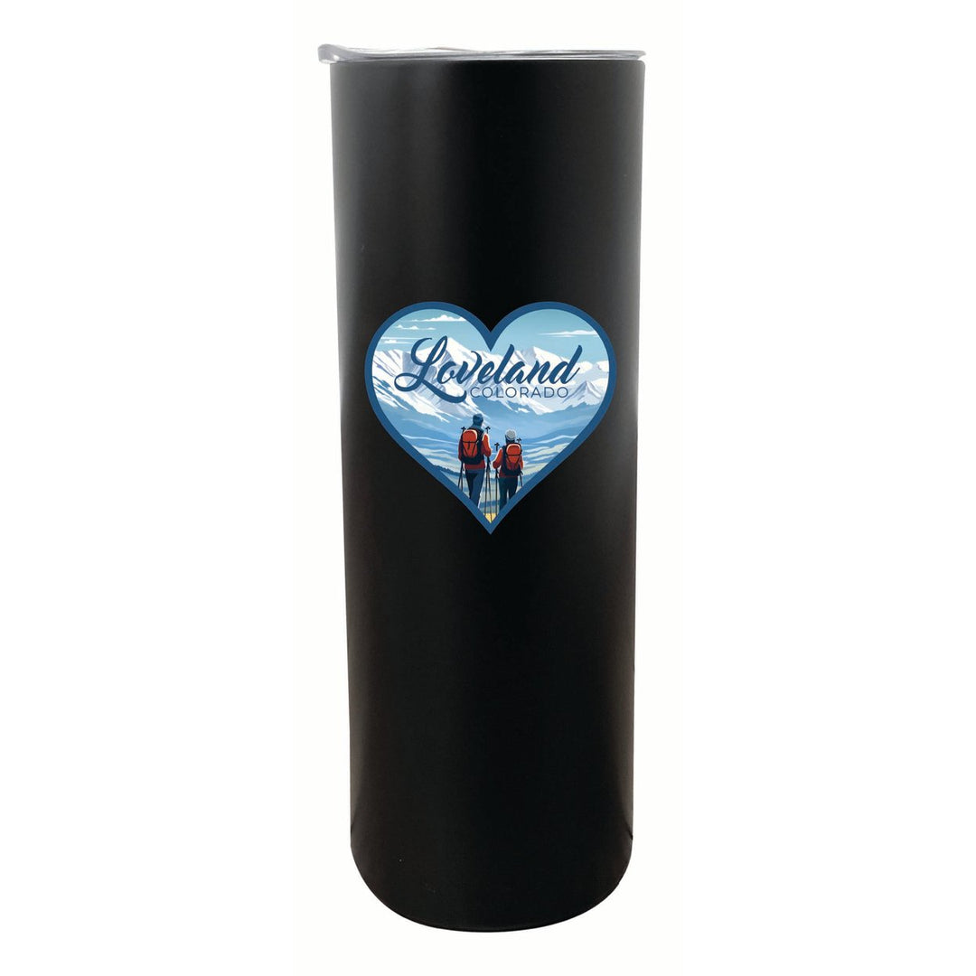 Loveland Colorado Ski Love Design Souvenir 20 oz Insulated Stainless Steel Skinny Tumbler Image 4