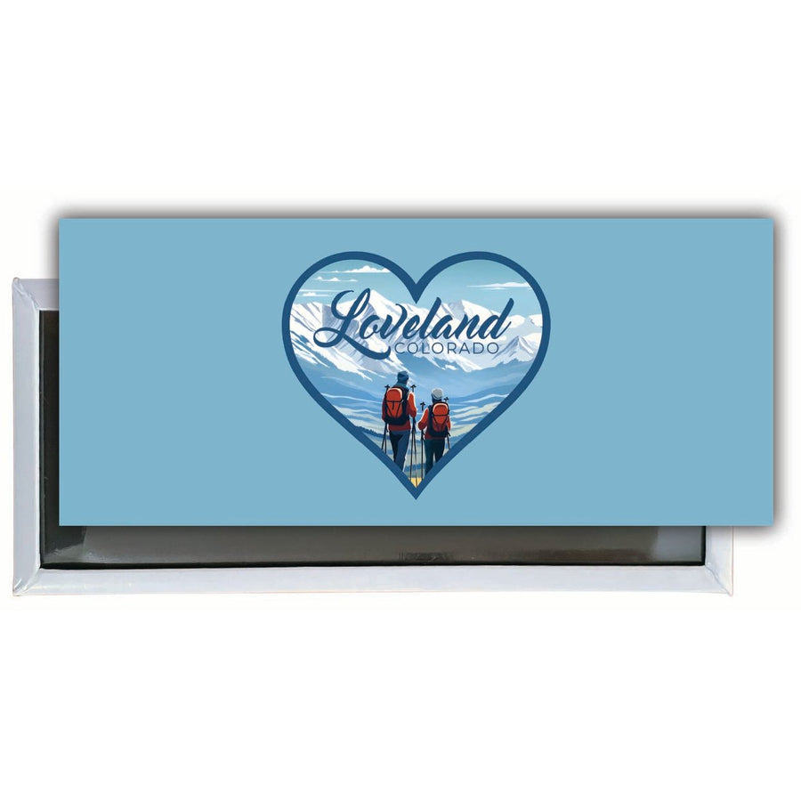 Loveland Colorado Ski Love Design Souvenir Fridge Magnet 4.75 x 2 Inch Image 1