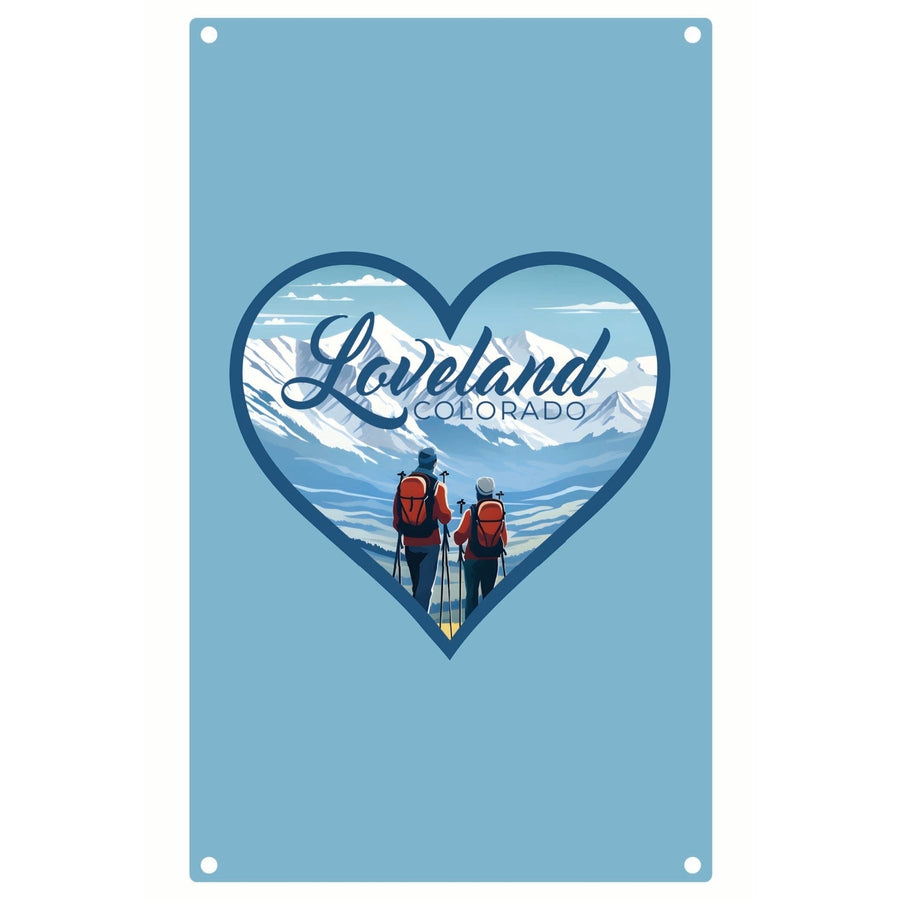 Loveland Colorado Ski Love Design Souvenir Metal Sign 9 x 15 Image 1