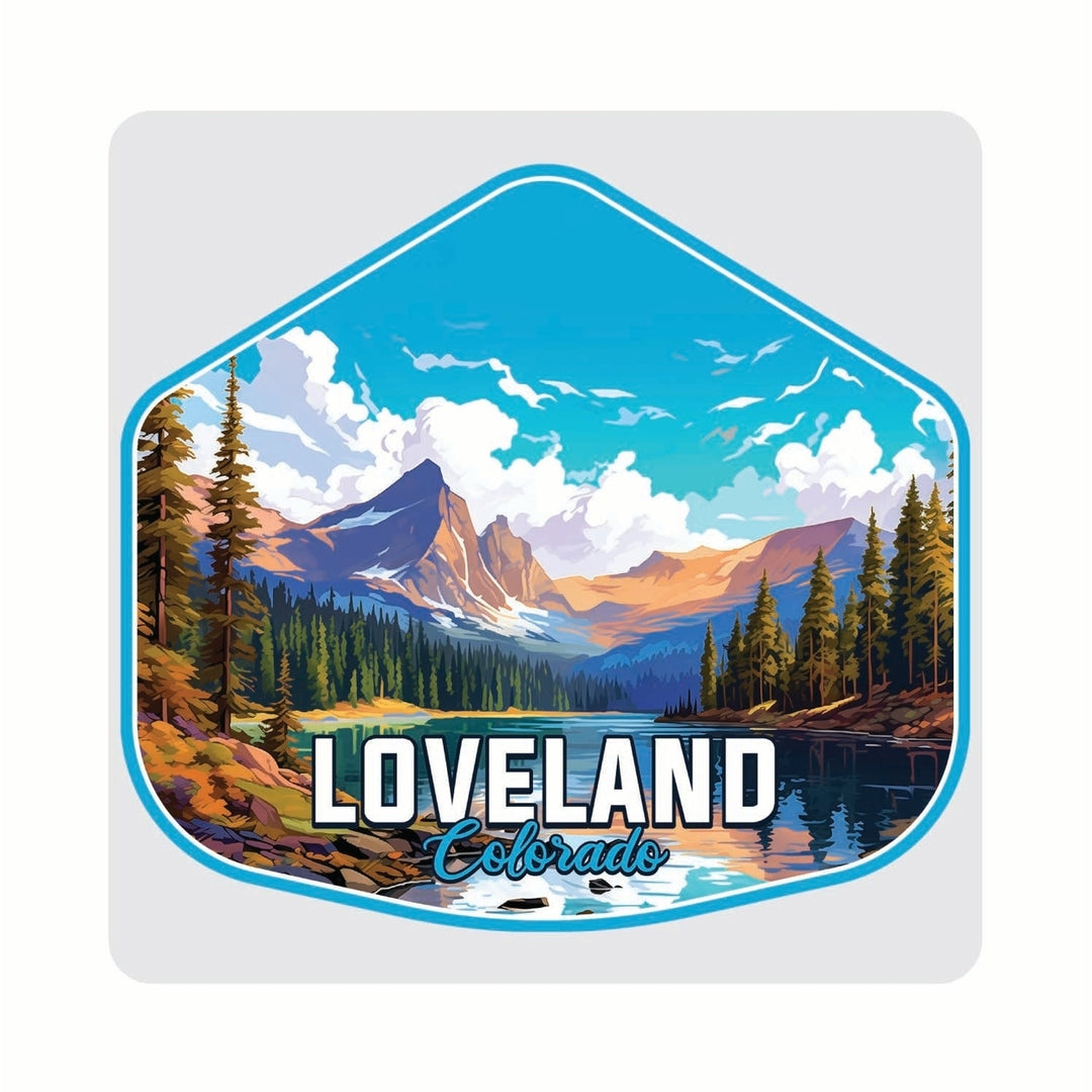 Loveland Colorado Mountain Landscape Design Souvenir 4x4-Inch Coaster Acrylic 4 Pack Image 1