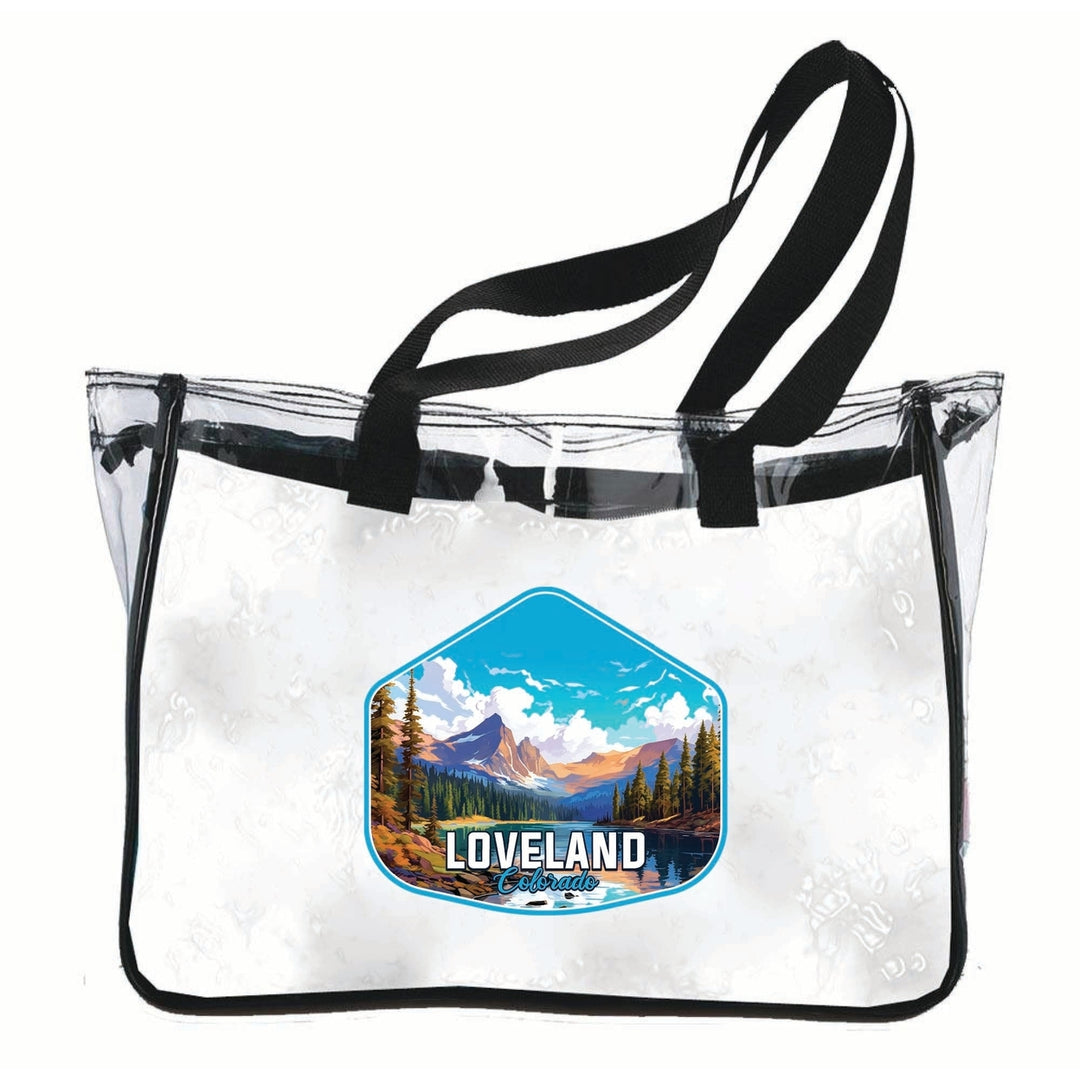 Loveland Colorado Mountain Landscape Design Souvenir Clear Tote Bag Image 1