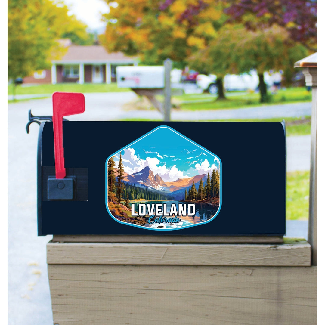 Loveland Colorado Mountain Landscape Design Souvenir Magnetic Mailbox Cover Image 1