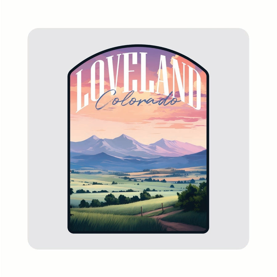 Loveland Colorado Pastel Landscape Design Souvenir 4x4-Inch Coaster Acrylic 4 Pack Image 1