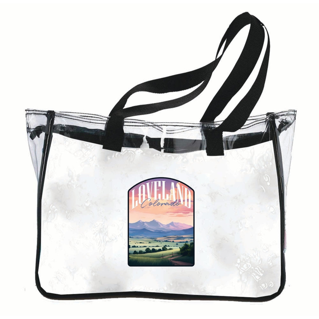 Loveland Colorado Pastel Landscape Design Souvenir Clear Tote Bag Image 1