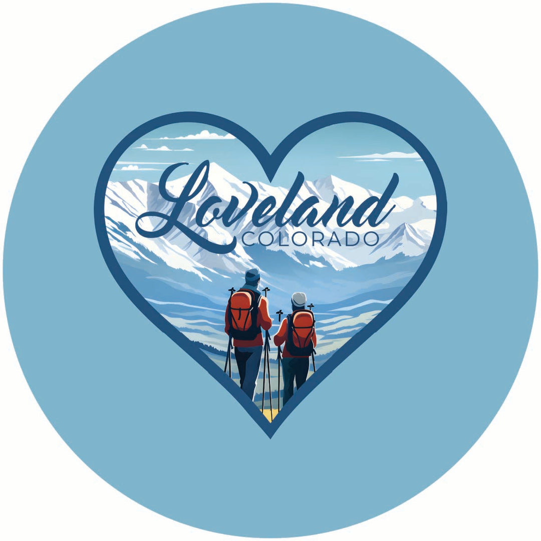 Loveland Colorado Ski Love Design Souvenir Coaster Paper 4 Pack Image 1