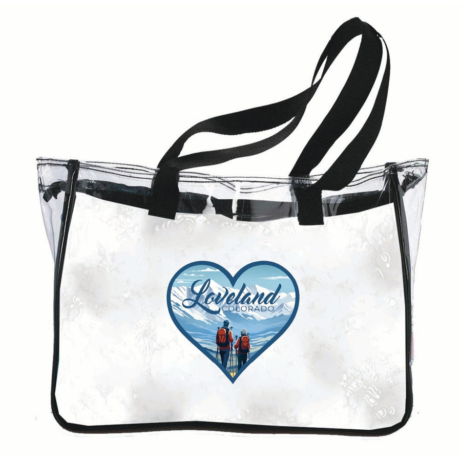 Loveland Colorado Ski Love Design Souvenir Clear Tote Bag Image 1