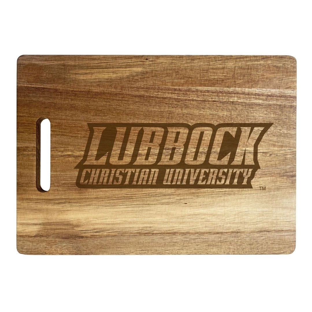 Lubbock Christian University Chaparral Engraved Wooden Cutting Board 10" x 14" Acacia Wood Officially Licensed Image 1