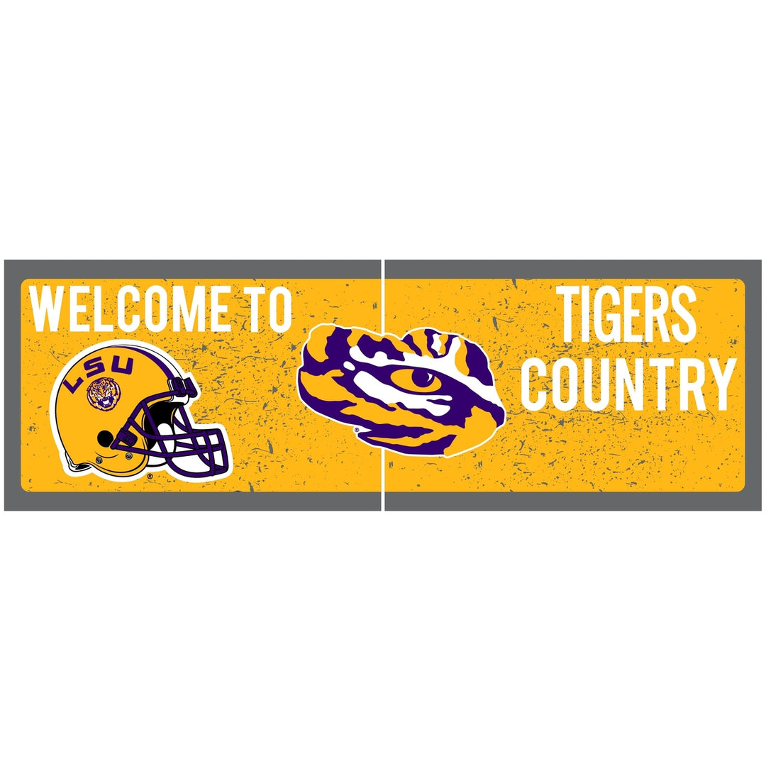 LSU Tigers Wood Sign with Frame Officially Licensed Collegiate Product Image 1