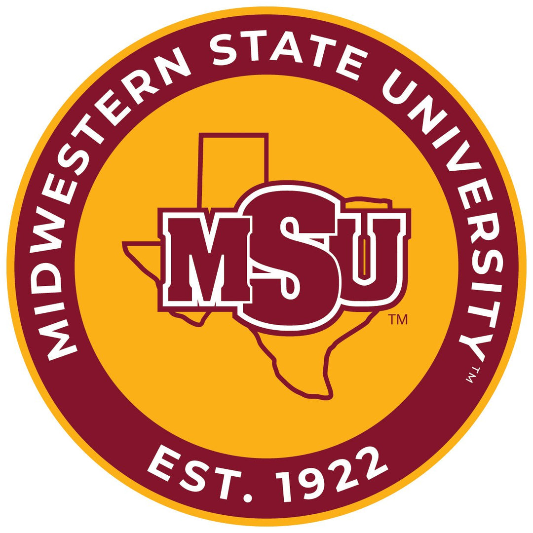 Midwestern State University Mustangs Round Magnet Officially Licensed Collegiate Product Image 1