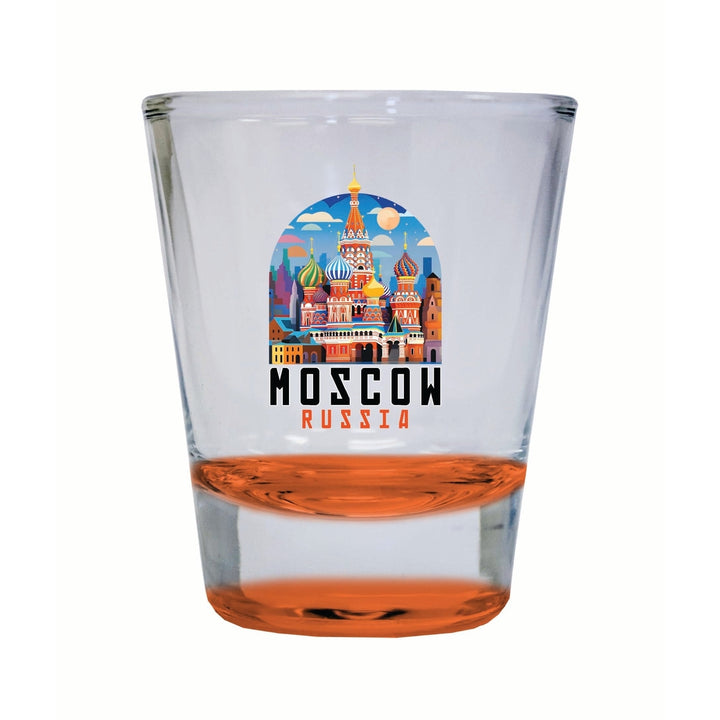 Moscow Russia Saint Basils Cathedral Illustration Design Souvenir 2 Ounce Shot Glass Round Image 2