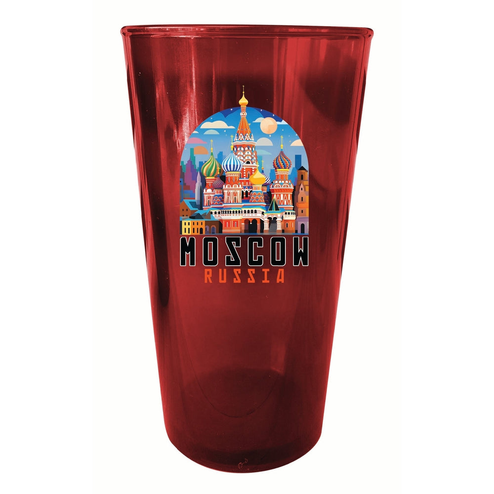 Moscow Russia Saint Basils Cathedral Illustration Design Souvenir Plastic 16 oz pint Image 2