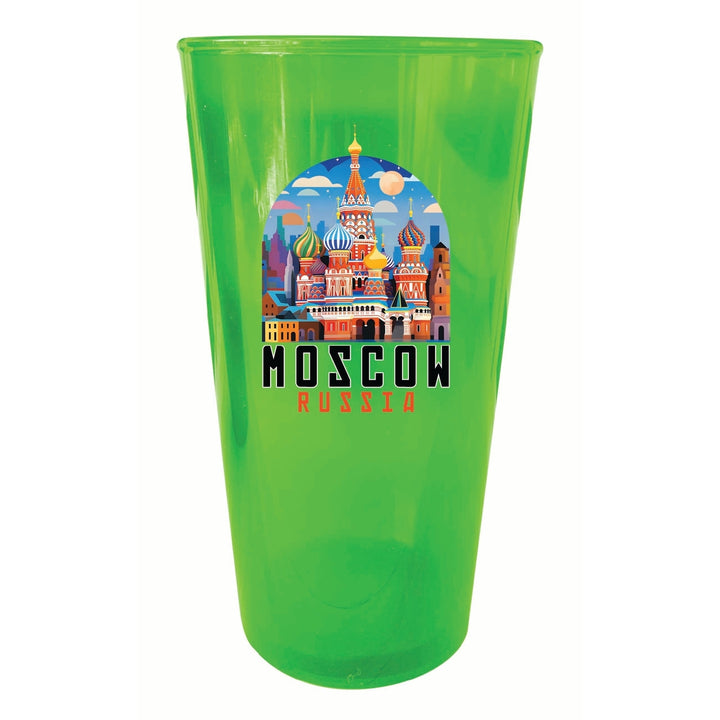 Moscow Russia Saint Basils Cathedral Illustration Design Souvenir Plastic 16 oz pint Image 3