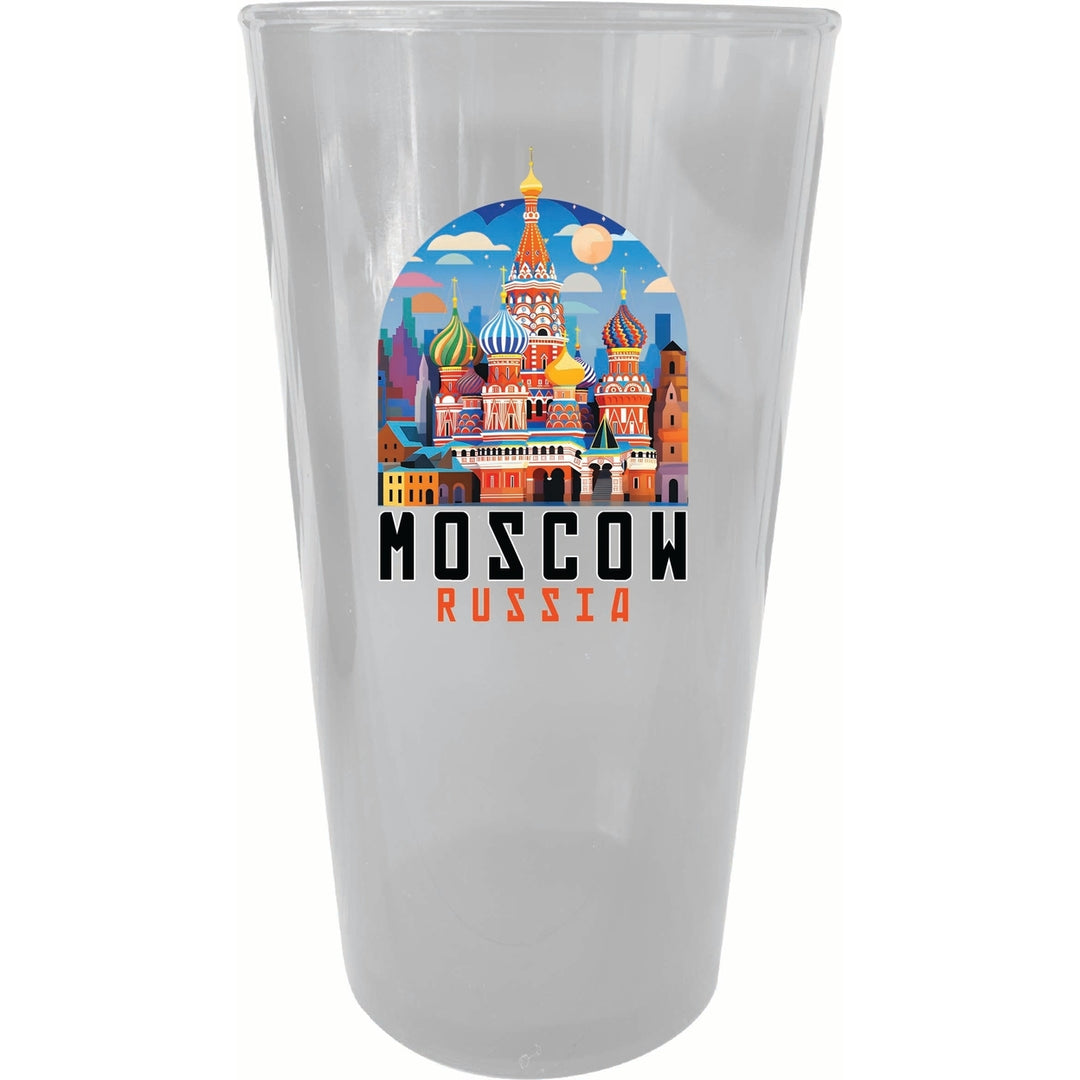 Moscow Russia Saint Basils Cathedral Illustration Design Souvenir Plastic 16 oz pint Image 4