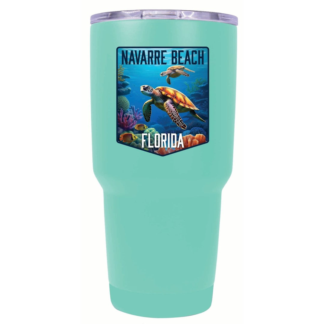 Navarre Beach Florida Underwater Turtle Design Souvenir 24 oz Insulated Stainless Steel Tumbler Image 6