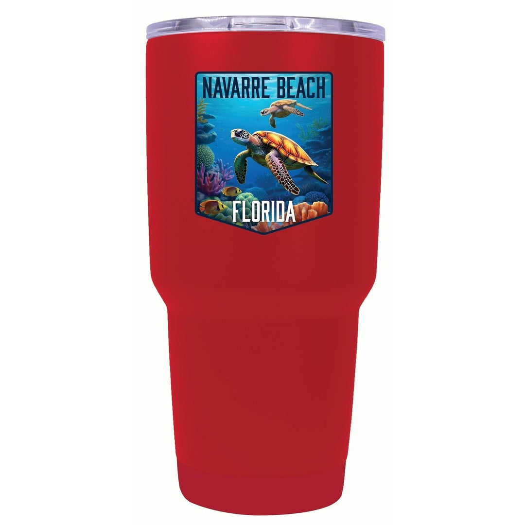 Navarre Beach Florida Underwater Turtle Design Souvenir 24 oz Insulated Stainless Steel Tumbler Image 8