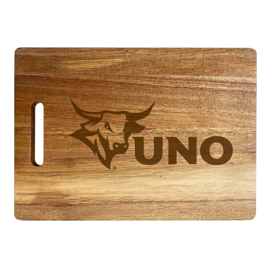 Nebraska at Omaha Engraved Wooden Cutting Board 10" x 14" Acacia Wood Officially Licensed Collegiate Product Image 1