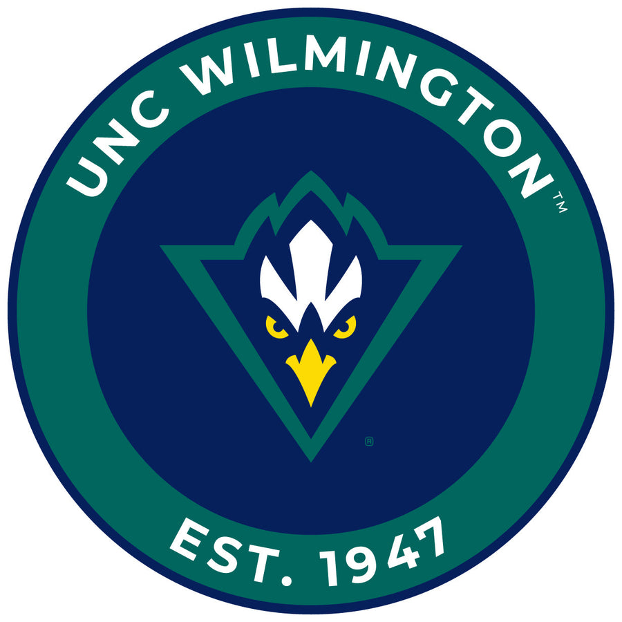 North Carolina Wilmington Seahawks Round Vinyl Decal Sticker Officially Licensed Collegiate Product Image 1