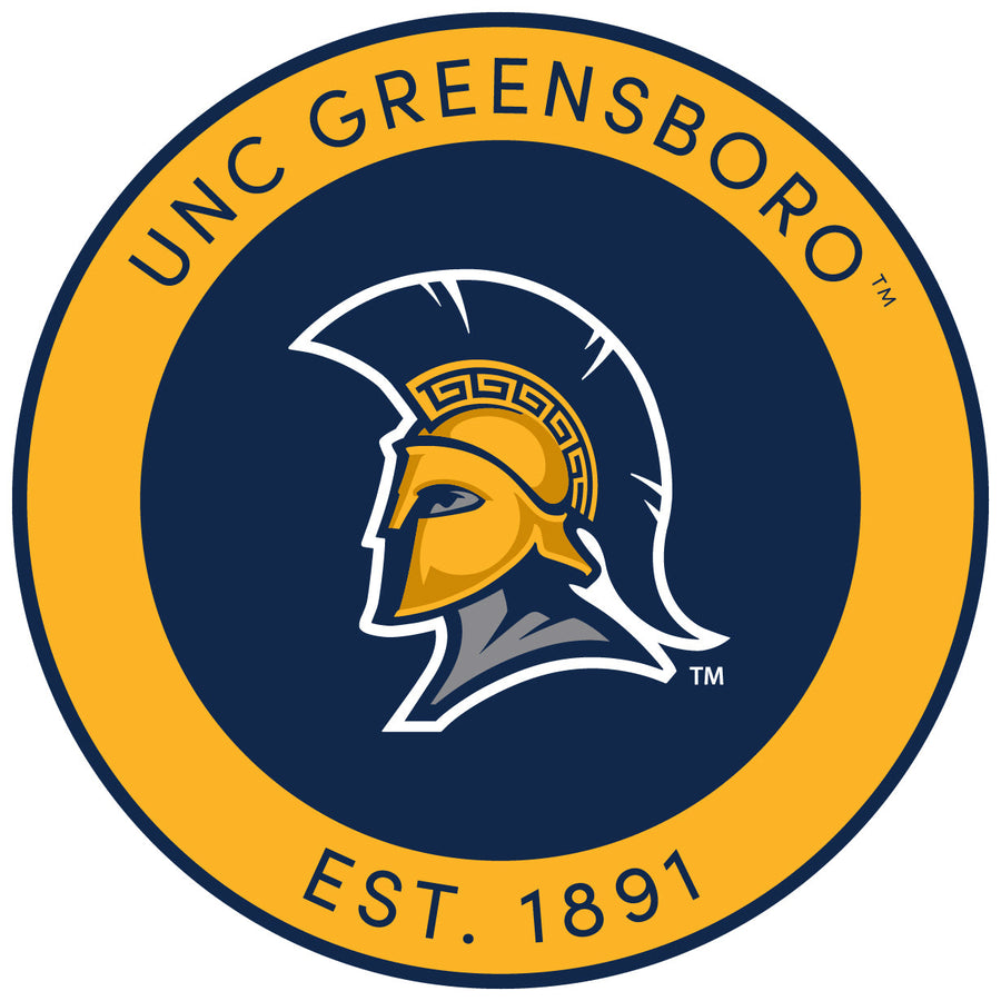 North Carolina Greensboro Spartans Round Vinyl Decal Sticker Officially Licensed Collegiate Product Image 1