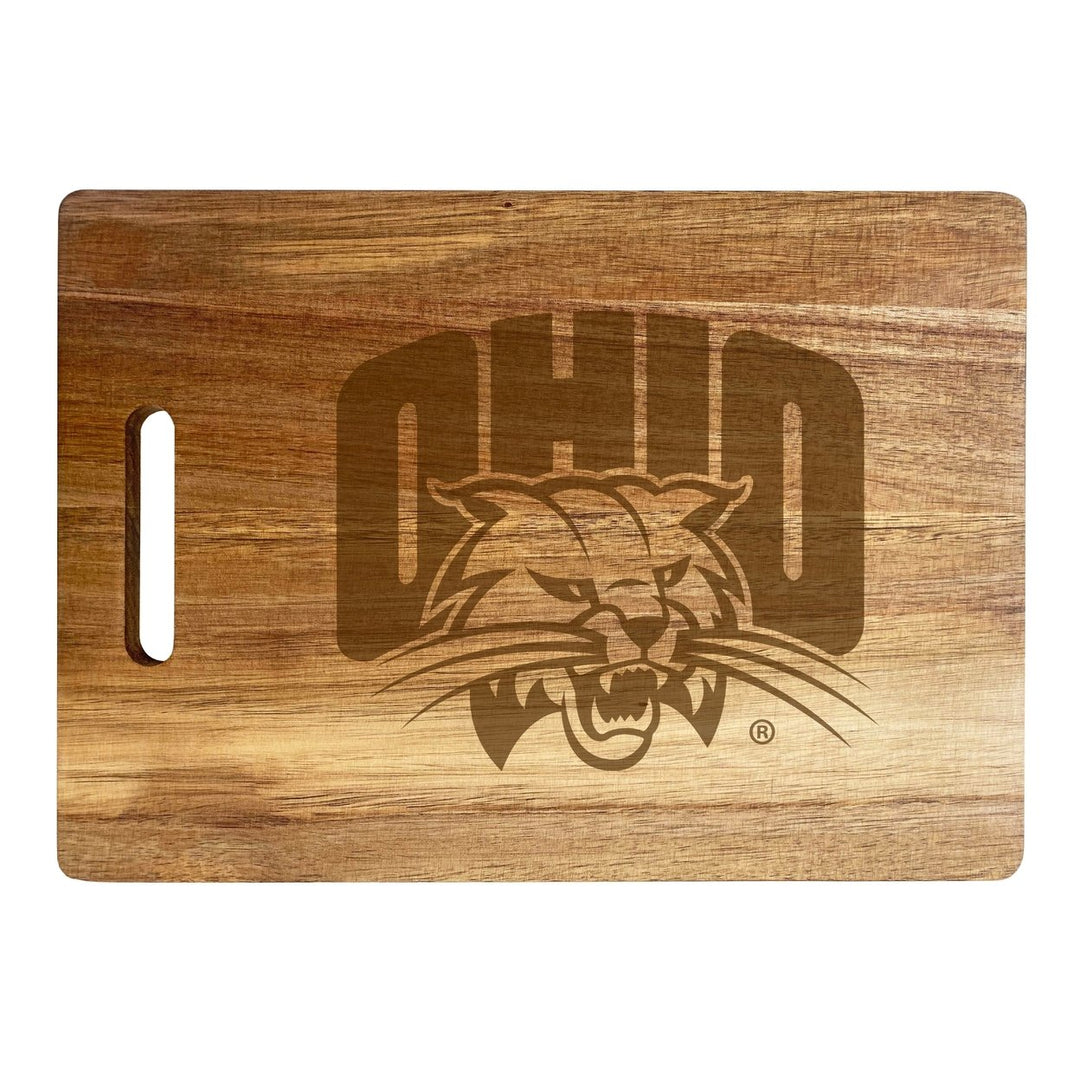 Ohio University Engraved Wooden Cutting Board 10" x 14" Acacia Wood Officially Licensed Collegiate Product Image 1