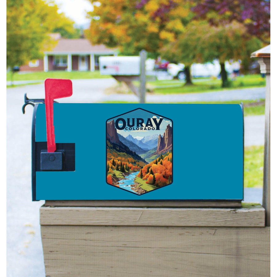 Ouray Colorado Mountain and River Design Souvenir Magnetic Mailbox Cover Image 1