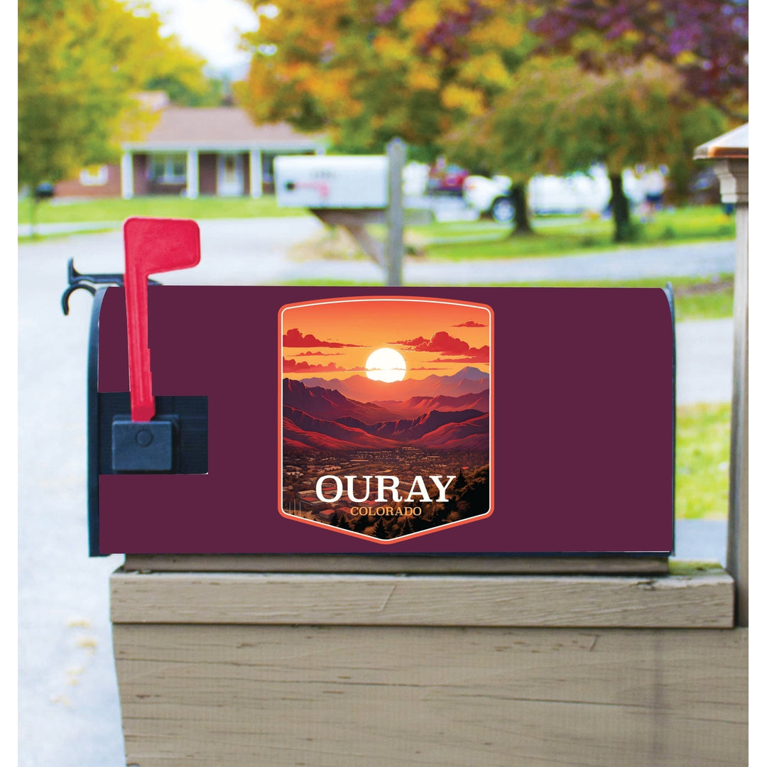 Ouray Colorado Mountain Sunset Design Souvenir Magnetic Mailbox Cover Image 1