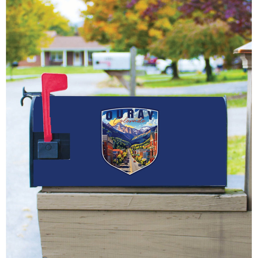 Ouray Colorado Town Design Souvenir Magnetic Mailbox Cover Image 1