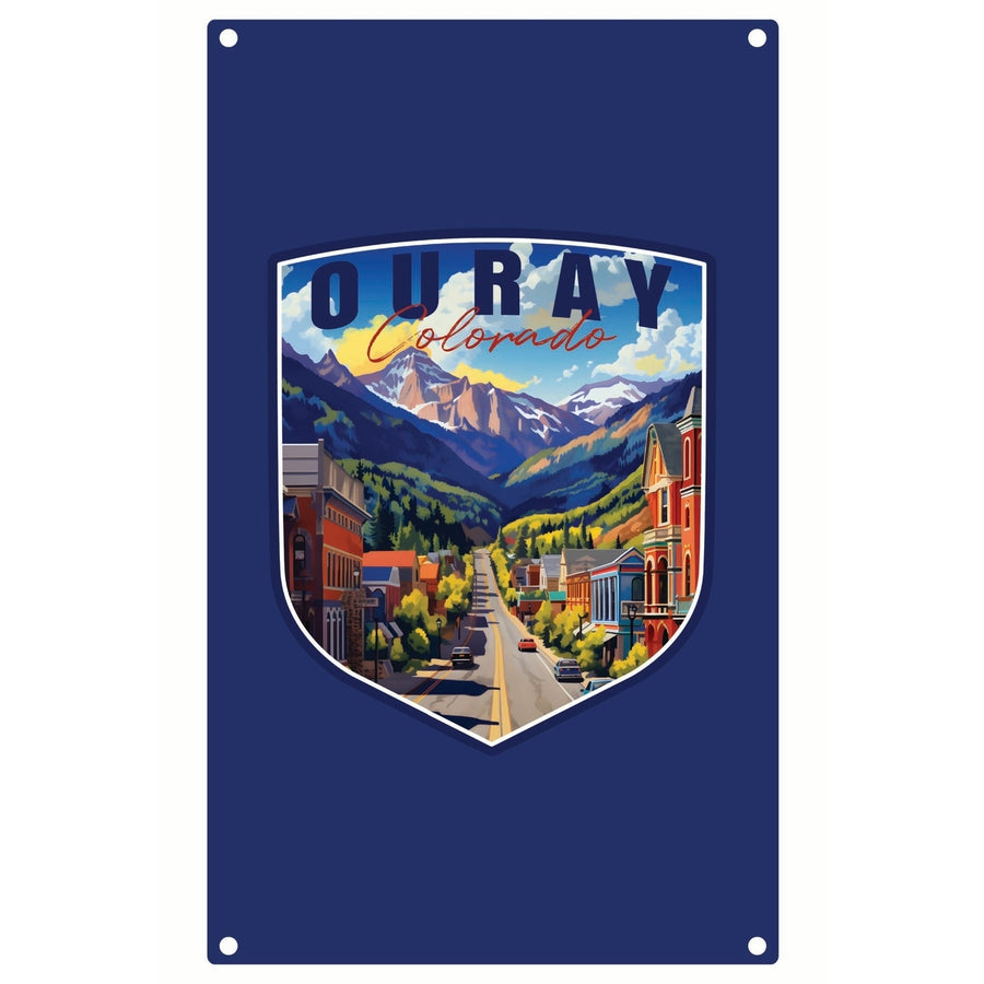 Ouray Colorado Town Design Souvenir Metal Sign 9 x 15 Image 1