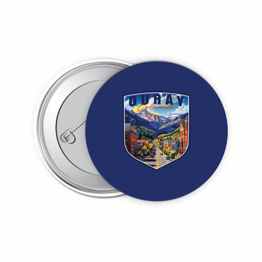 Ouray Colorado Town Design Souvenir Small 2-Inch Button Pin 4 Pack Image 1