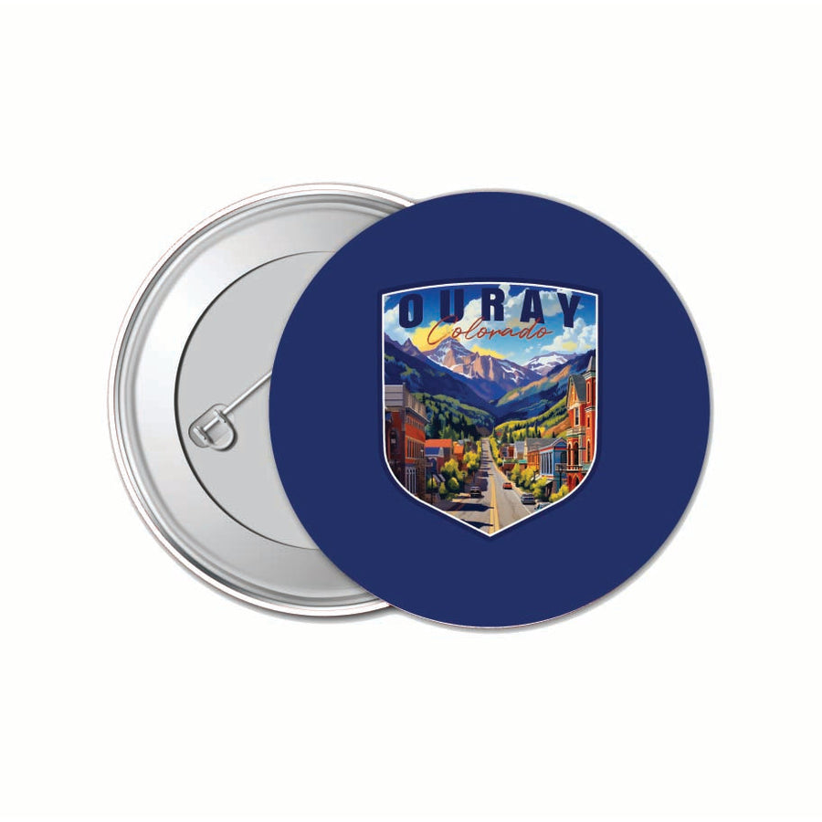 Ouray Colorado Town Design Souvenir Small 1-Inch Button Pin 4 Pack Image 1