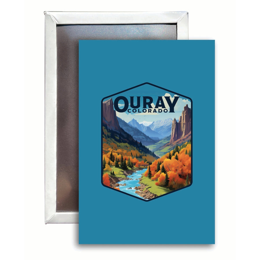 Ouray Colorado Mountain and River Design Souvenir Refrigerator Magnet 2.5"X3.5" Image 1